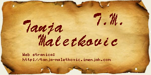 Tanja Maletković vizit kartica